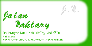 jolan maklary business card